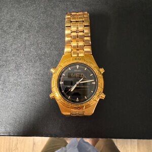 Seiko vintage Gold and Black Dual Display Watch